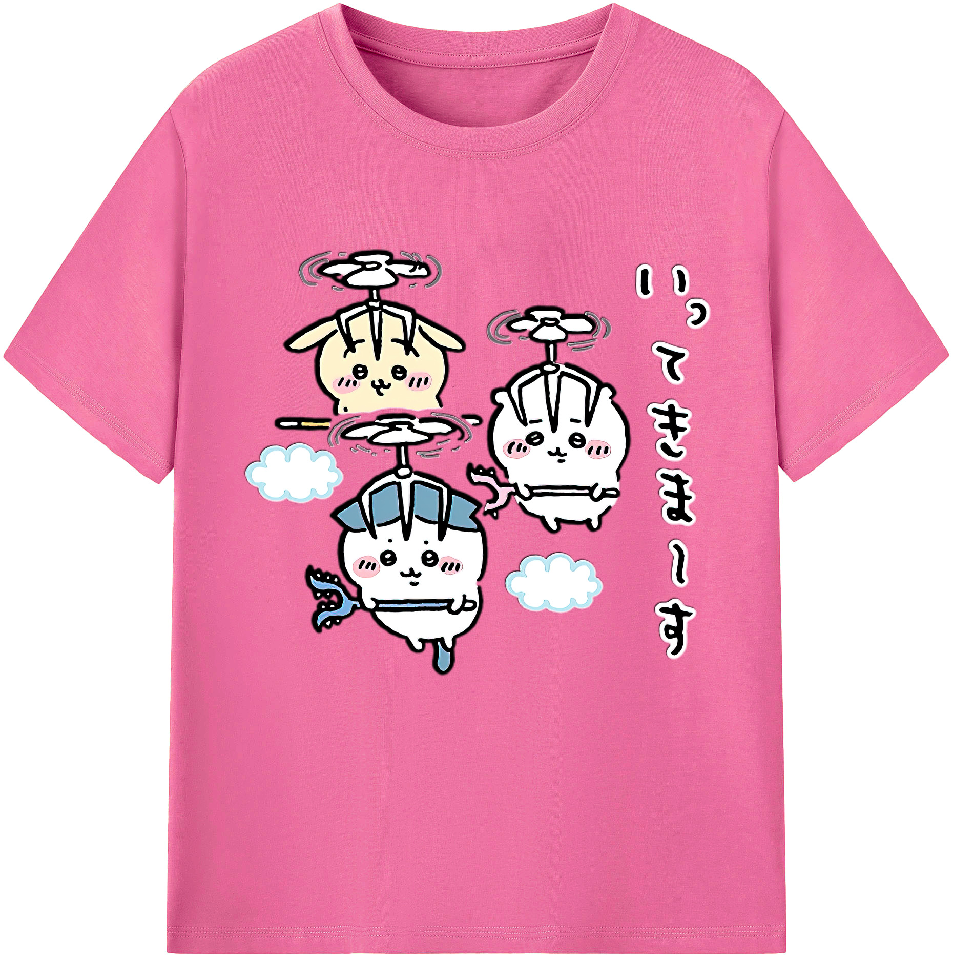 （画像用） ちいかわ ちいかわ Chii-kawa chiikawa レディースカジュアルプリントTシャツ（綿100％）